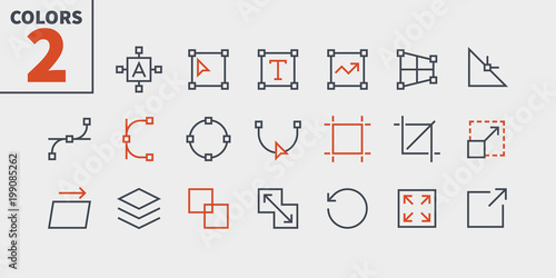 Graphic Design Pixel Perfect Well-crafted Vector Thin Line Icons 48x48 Ready for 24x24 Grid for Web Graphics and Apps with Editable Stroke. Simple Minimal Pictogram Part 1-4