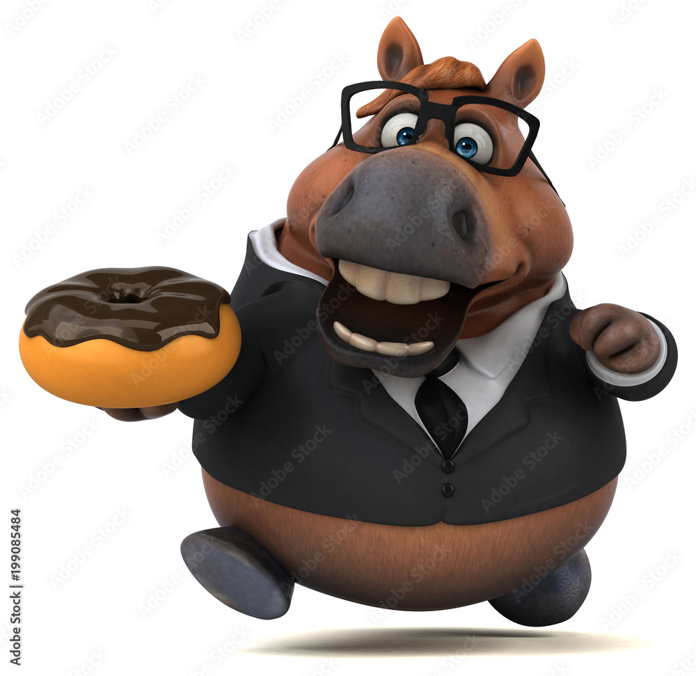 Naklejka premium Fun horse - 3D Illustration