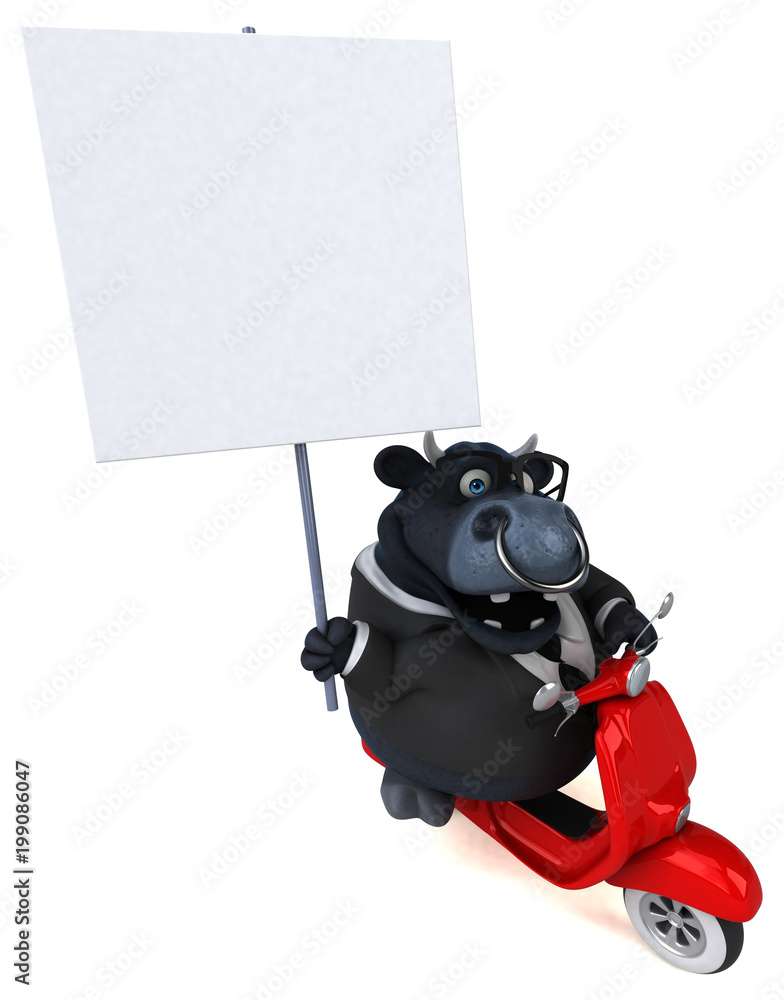 Fun black bull - 3D Illustration Fun black bull - 3D Illustration