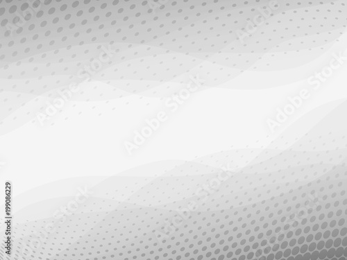 Abstract light grey and white vector background with dotted halftone texture