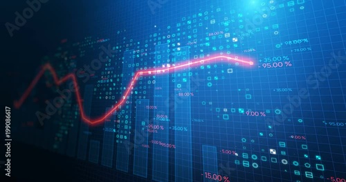 4k loop financial chart and stock market bar chart for use as  financial report and stock market presentation