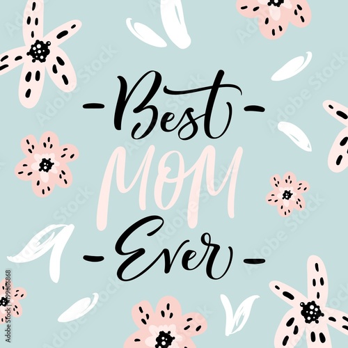 Valokuva Mother's Day greeting card with modern brush calligraphy