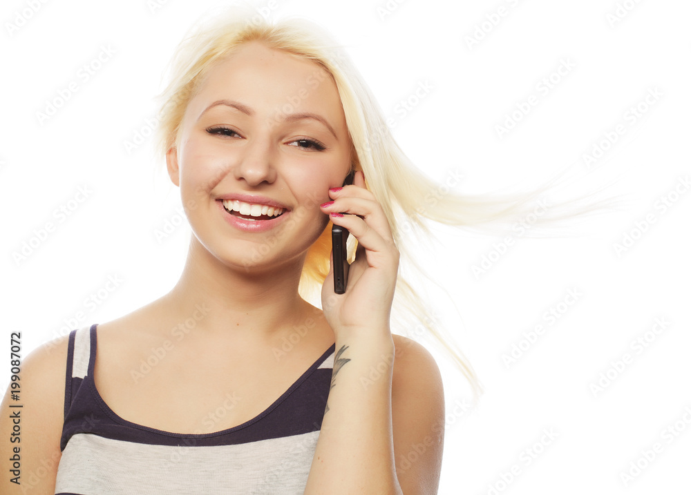 Portrait of a Young Woman Talking on Mobile Phone Portrait of a Young Woman Talking on Mobile Phone