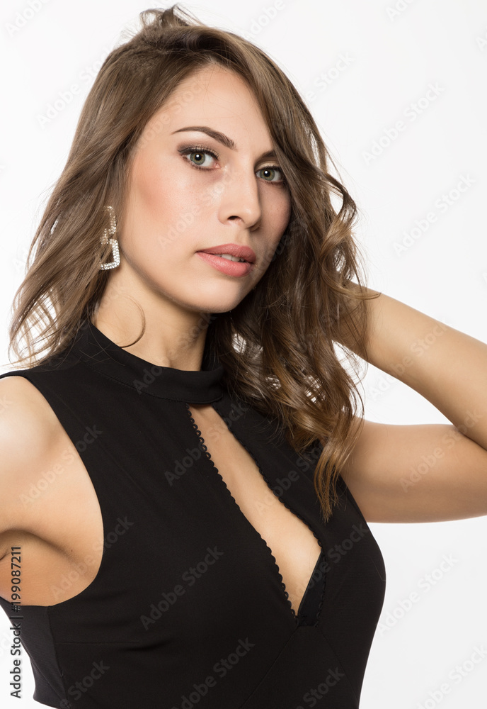 close-up sexy cute businessgirl on a light background. fashion and make-up, beauty in business close-up sexy cute businessgirl on a light background. fashion and make-up, beauty in business