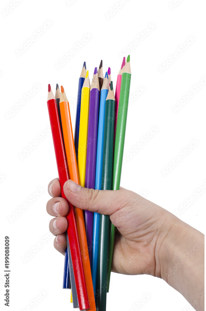 цветные карандаши на белом фоне Stock Photo | Adobe Stock