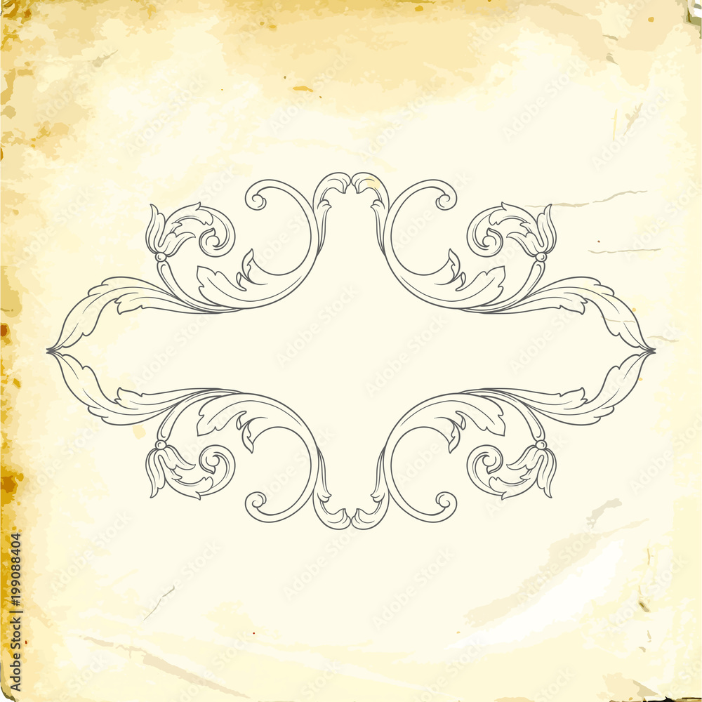 Vector baroque of vintage elements for design. 