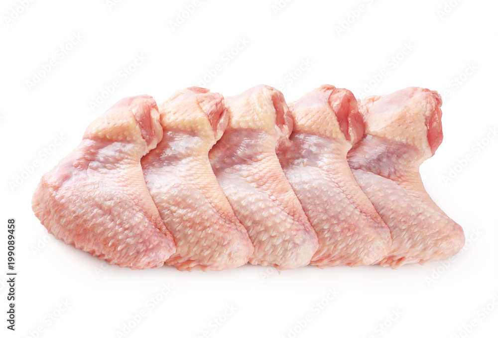 Raw chicken wings isolated on white background. Raw chicken wings isolated on white background.