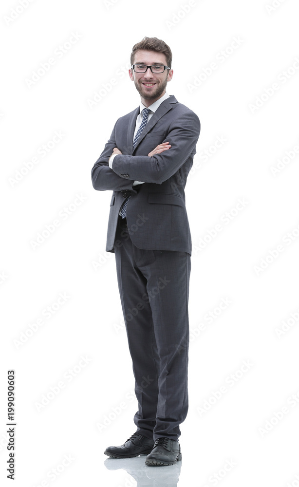 Portrait in full growth of a successful businessman