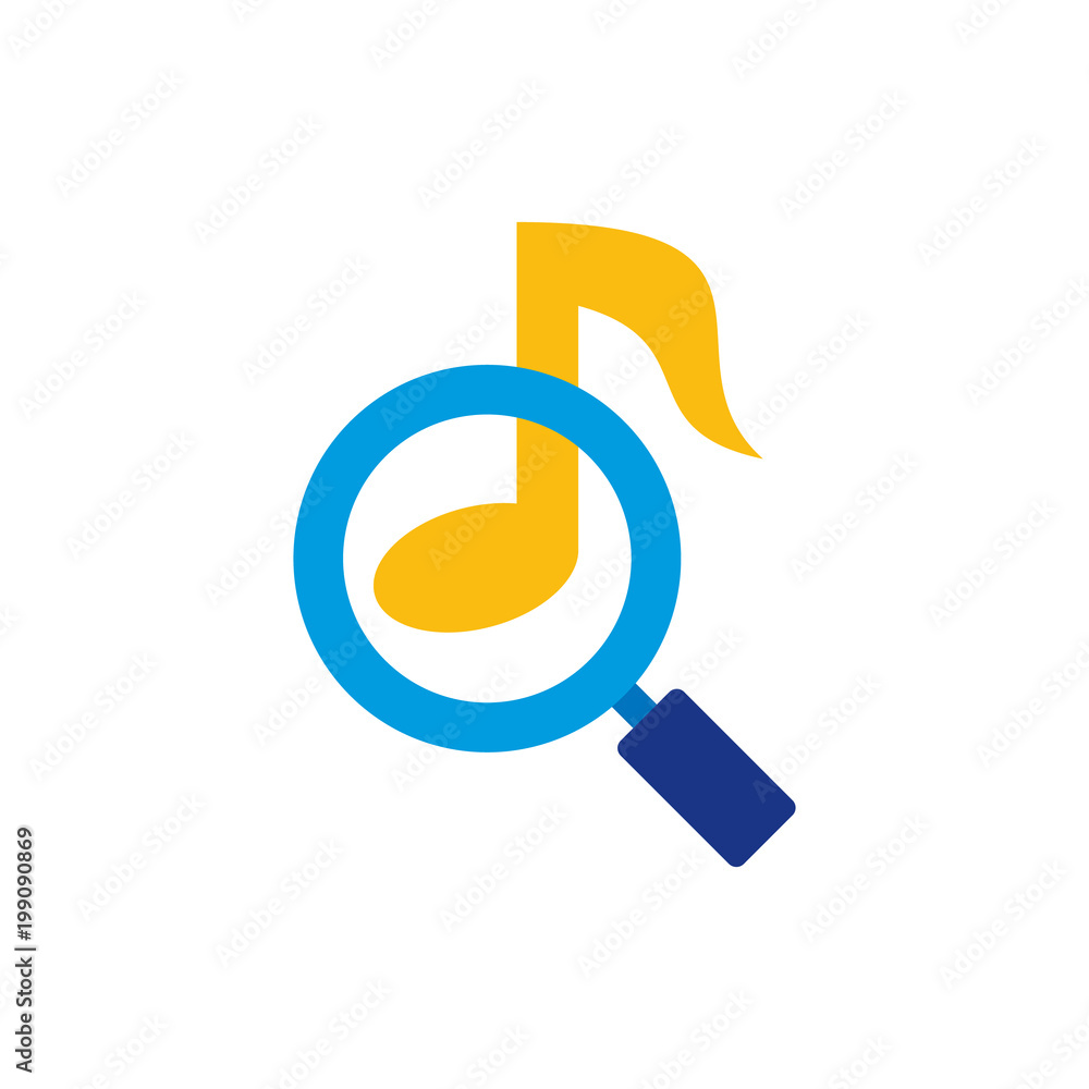 Music Search Logo Icon Design Music Search Logo Icon Design
