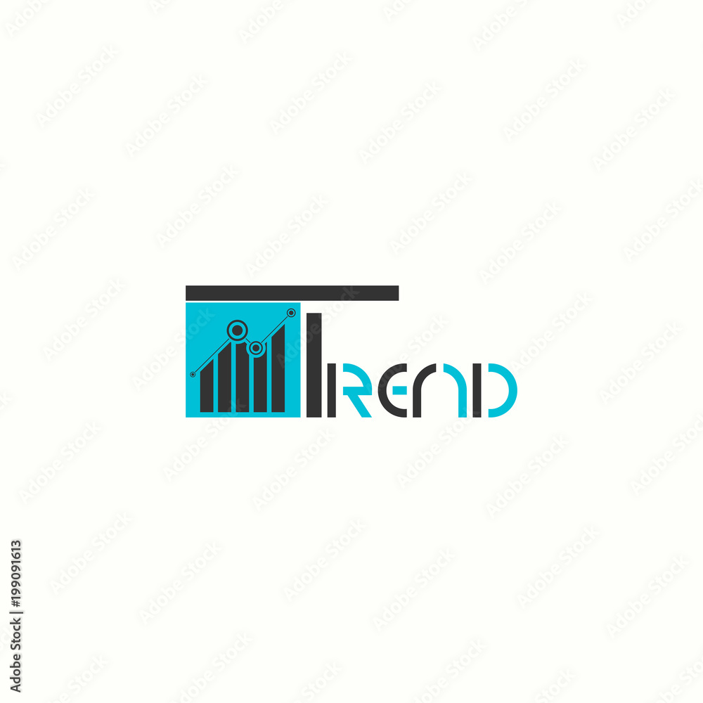 Business logo design element with trend word sign