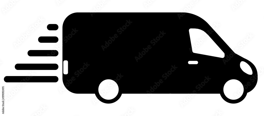 delivery bus icon for delivery service. flat icon delivery bus icon for delivery service. flat icon