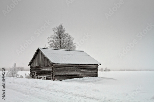 Snow Covered Barn House By The Road © k009034