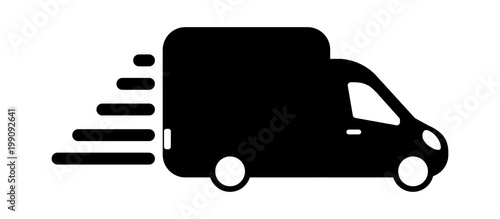mail delivery minivan, mail bus. minibus icon