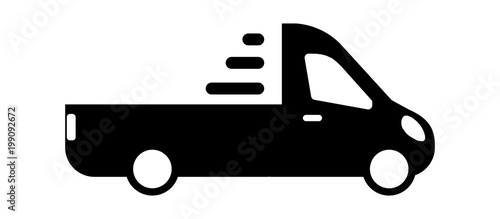 pickup truck. modern icon minibus or minivan