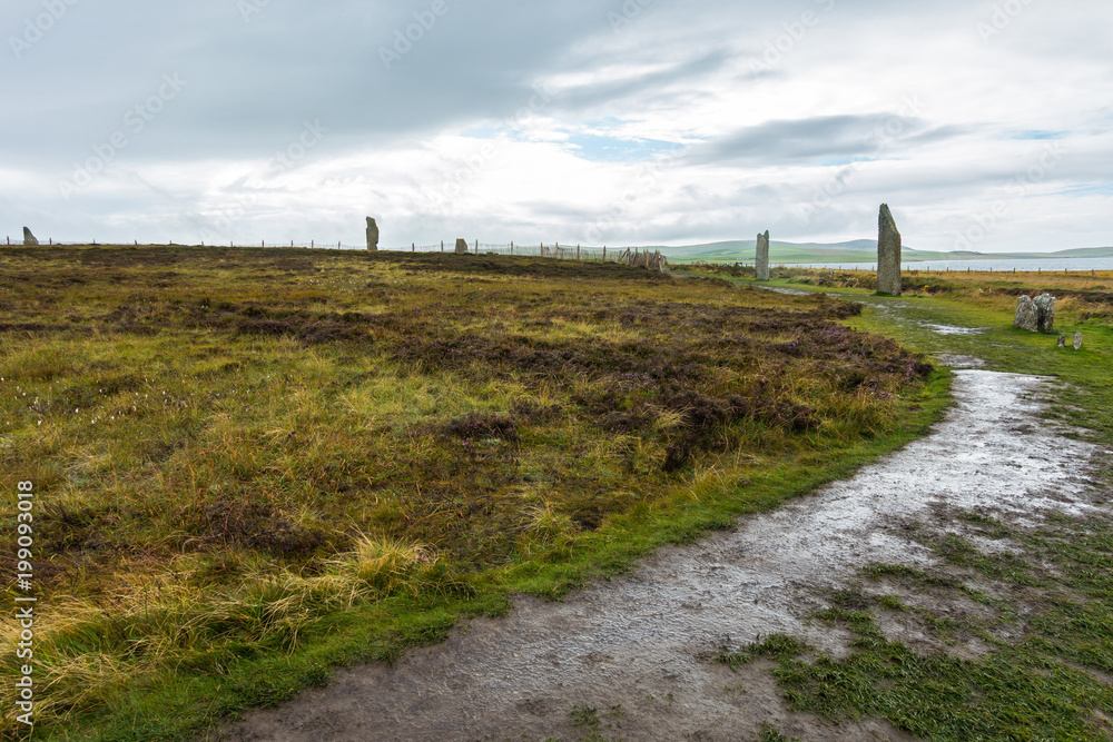 The Neolithic site Ring of Brodgar, Orkney Islands, Scotland, Britain
