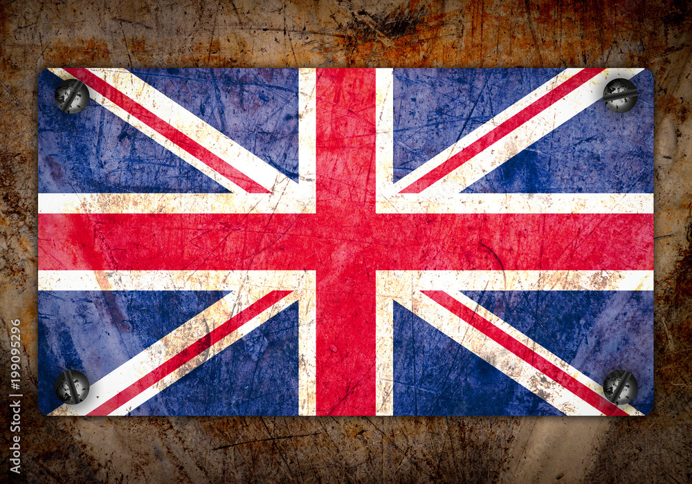 Fototapeta premium Grunge flag on wall
