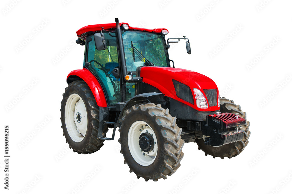 Modern agricultural tractor isolated on white background with clipping path Modern agricultural tractor isolated on white background with clipping path