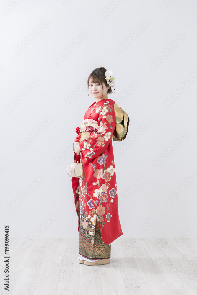 振袖の着物を着た女性 振袖の着物を着た女性