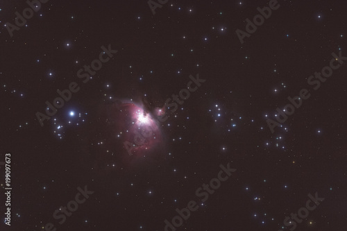 Orion nebula photographed through a telescope.  © astrosystem