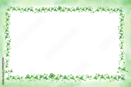 クローバー　水彩　手描き