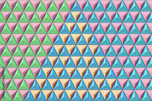 Abstract 3D minimalistic geometrical background of triangles