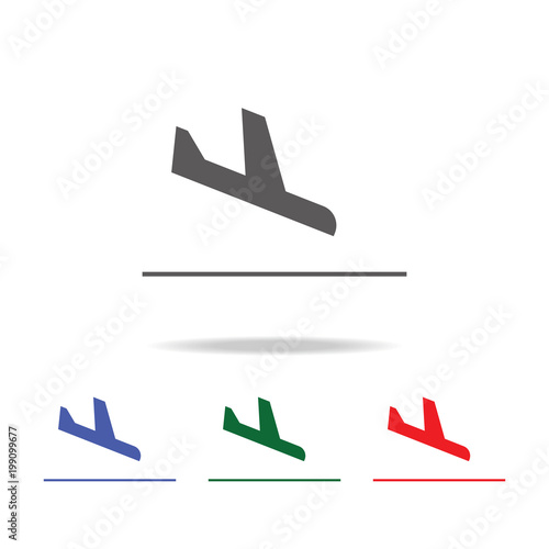 airplane landing icon. Elements of airport multi colored icons. Premium quality graphic design icon. Simple icon for websites, web design, mobile app, info graphics