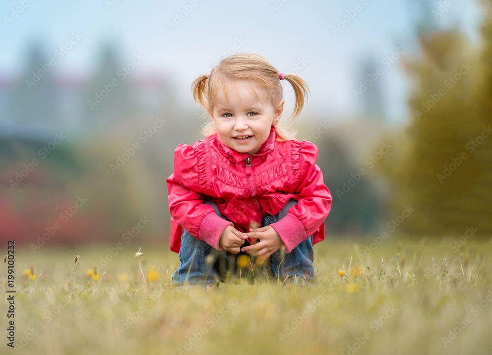 little cute girl on the walk little cute girl on the walk