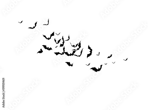 Bats - Halloween Design. Horror Background for Stickers, T-shorts and other