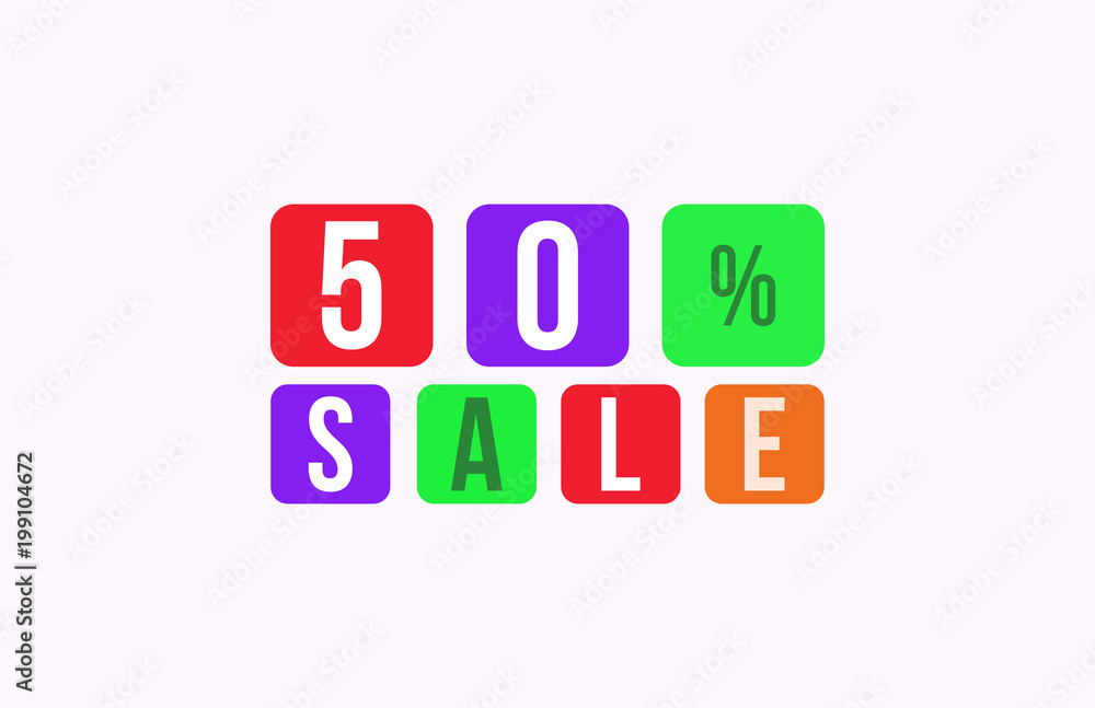 50 Percent SALE Discount Price Offer Sign 50 Percent SALE Discount Price Offer Sign