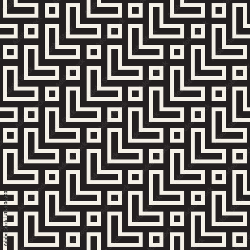 Stylish lines lattice. Ethnic monochrome texture. Abstract geometric background design. Vector seamless pattern. Stylish lines lattice. Ethnic monochrome texture. Abstract geometric background design. Vector seamless pattern.