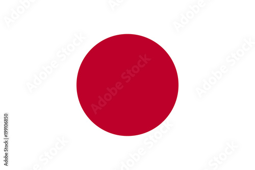 The Flag of Japan. National symbol of the state. Vector illustration.
