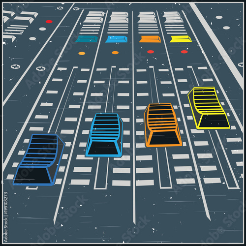 Studio recording panel in retro style