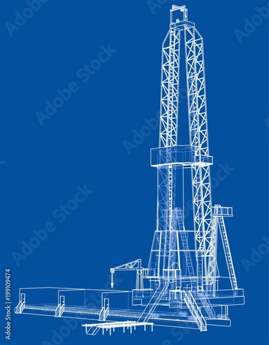 Oil rig. 3d illustration