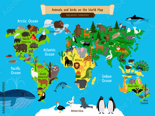 Photography World Map Animals