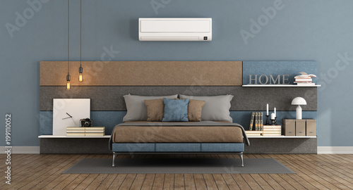 Modern master bedroom with air conditioner photo