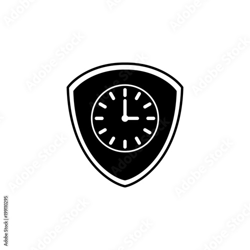 watch and shield icon. Element of time managment illustration. Premium quality graphic design icon. Signs and symbols collection icon for websites, web design, mobile app