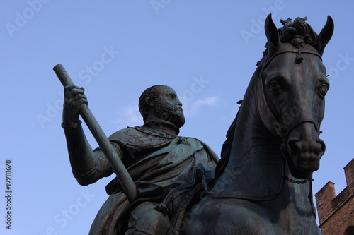 Florence - Piazza della Signoria The equestrian statue of Cosimo I de Medici by Gianbologna photo