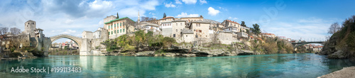 Panoramic view of city of Mostar, Bosnia and Herzegovina. photo