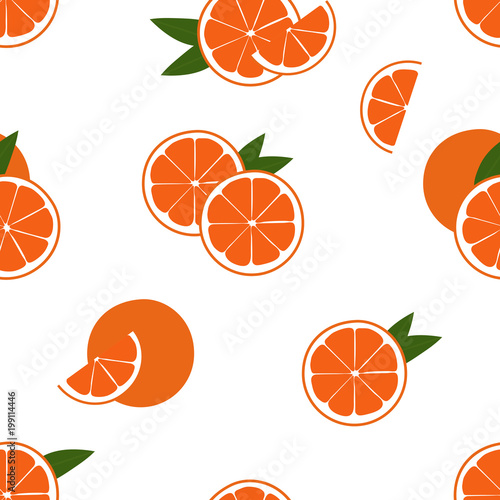 Seamless pattern of orange. 