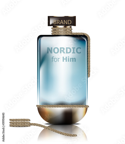 Vector realistic perfume bottle mock up. Product packaging detailed cosmetics