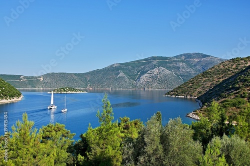 Greece, the island of Ithaki -view from fort in Vathi © bikemp