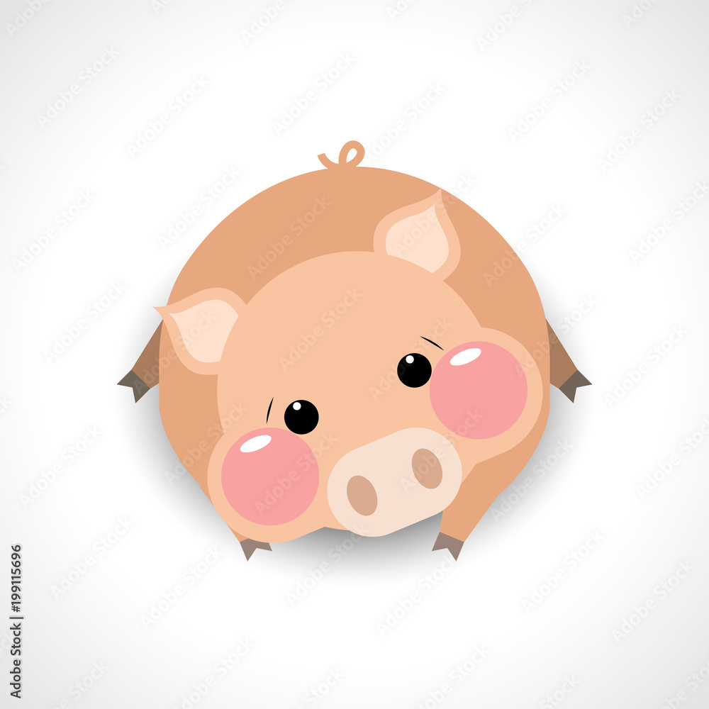 Cute pig cartoon, vector illustration Cute pig cartoon, vector illustration