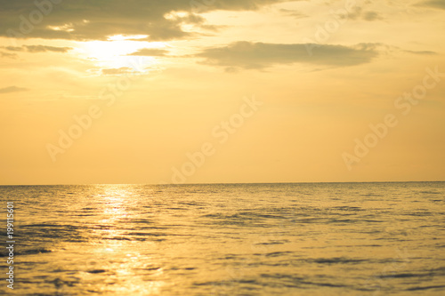 sunset on sea beach © apichart609