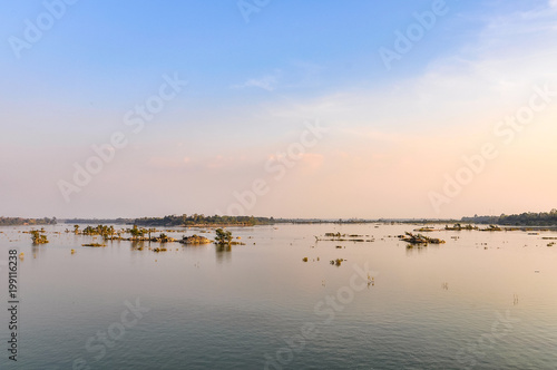 Mekong River at sunset in Don Kone  4000 Islands  Laos