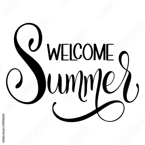 Canvas Print Welcome Summer lettering
