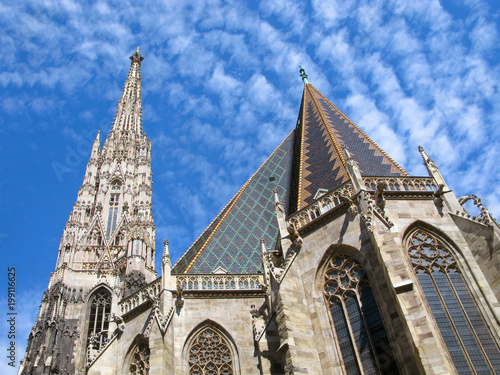 Austria, Vienna. St. Stephen's Cathedral is Catholic cathedral, the national symbol of Austria and of Vienna. It has more commonly known by its German name Stephansdom. Gothic style.