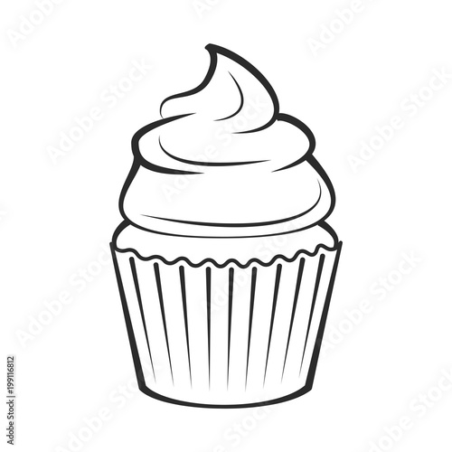 Cupcake.  Illustration Isolated On White