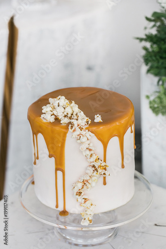 desserts over white background with flowers