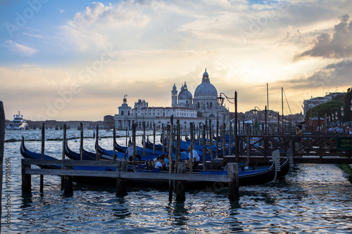 Santa Maria della Salute basilica with gondolas, Venice © robertdering