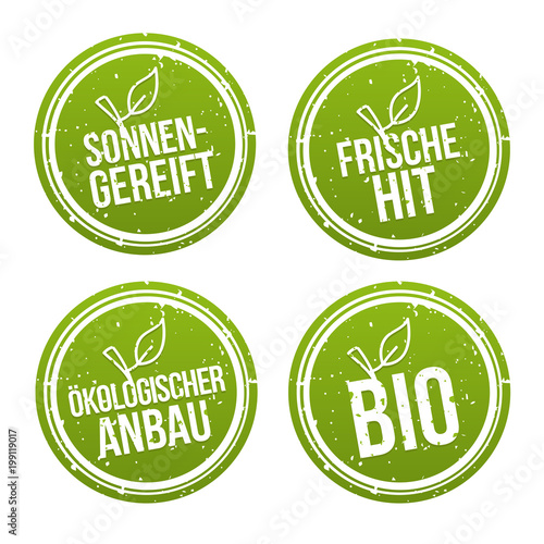 Sonnengereift, Frische Hit, Ökologischer Anbau und Bio Banner Set.